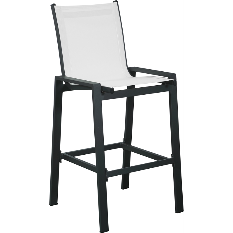 Meridian Furniture Nizuc White Outdoor Patio Mesh Barstool (Set of 2)