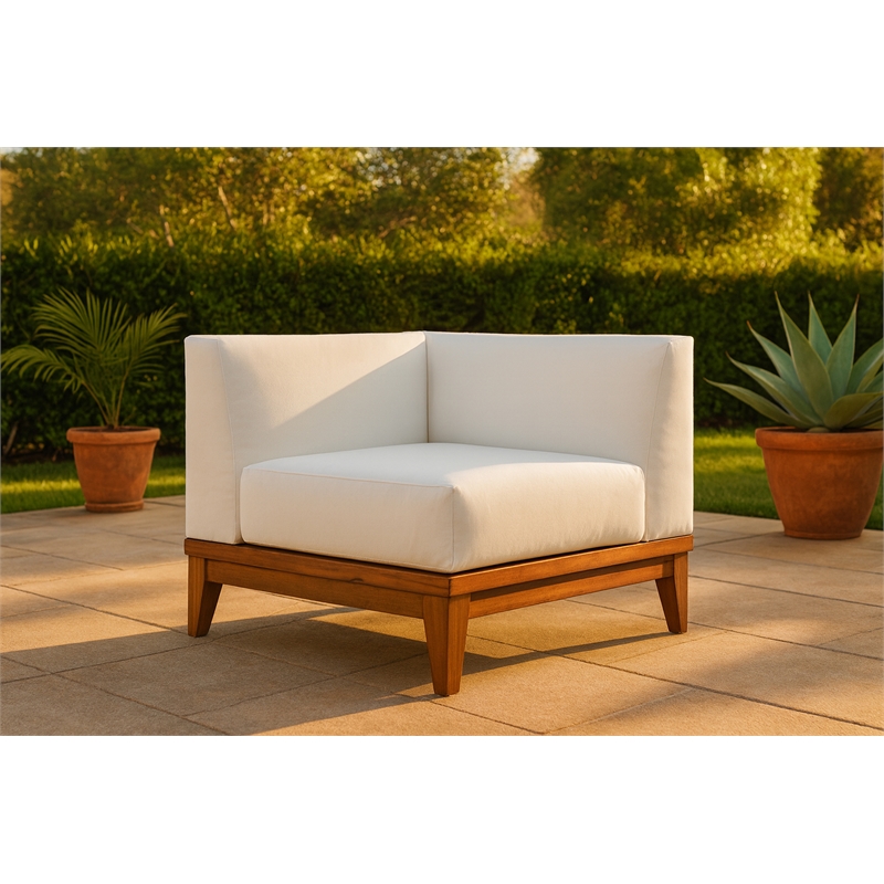 Meridian Furniture Rio Off White Water Resisting Corner Chair