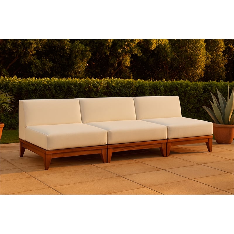 Meridian Furniture Rio Off White Water Resisting Fabric Modular Sofa