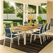 Meridian Furniture Nizuc Brown Wood Outdoor Patio Extendable Dining Table