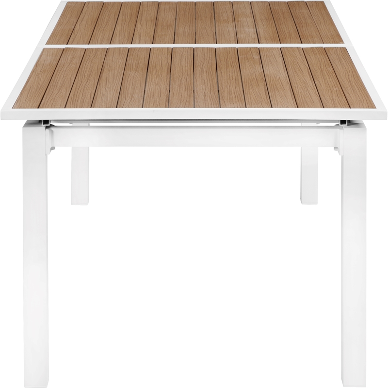 Meridian Furniture Nizuc Brown Wood Outdoor Patio Extendable Dining Table