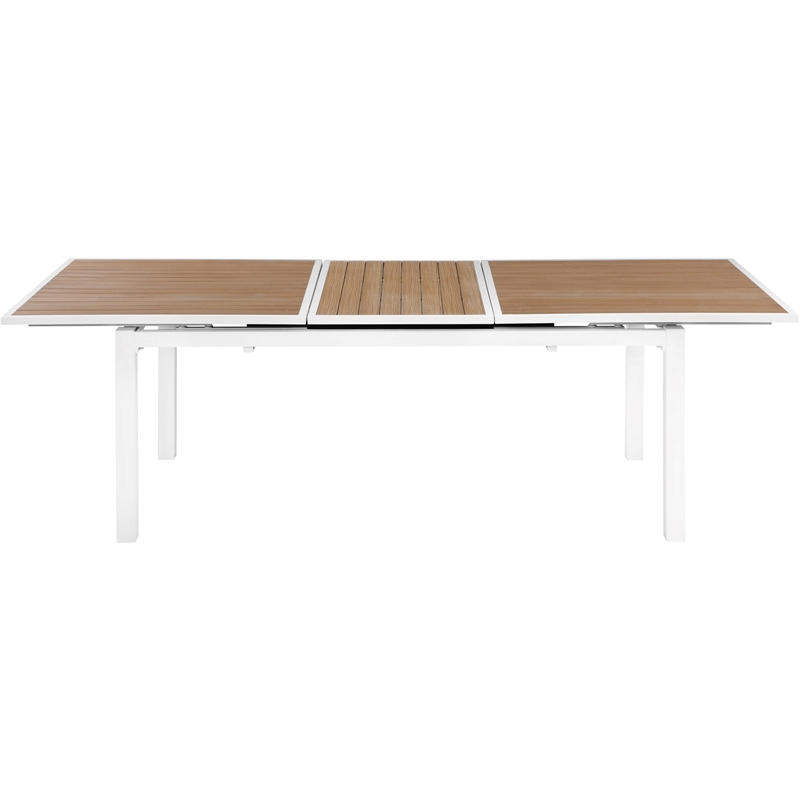 Meridian Furniture Nizuc Brown Wood Outdoor Patio Extendable Dining Table