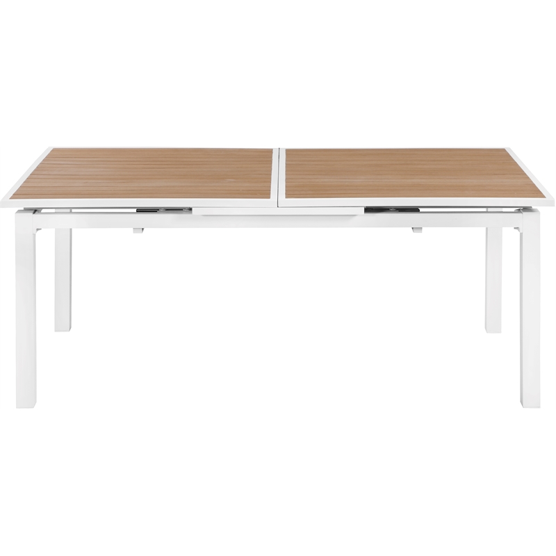 Meridian Furniture Nizuc Brown Wood Outdoor Patio Extendable Dining Table