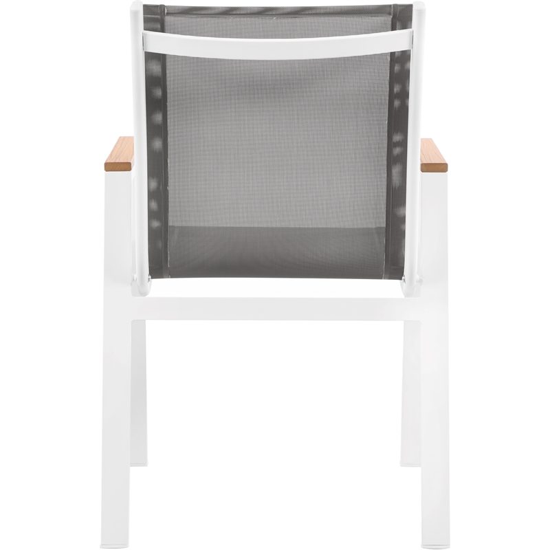 Meridian Furniture Nizuc Grey Outdoor Patio Dining Arm Chair (Set of 2)