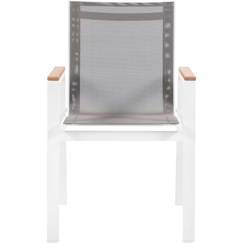 Meridian Furniture Nizuc Grey Outdoor Patio Dining Arm Chair (Set of 2)