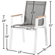 Meridian Furniture Nizuc Grey Outdoor Patio Dining Arm Chair (Set of 2)