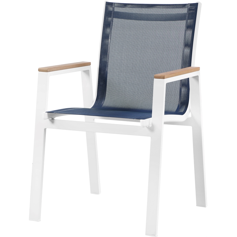 Meridian Furniture Nizuc Navy Outdoor Patio Dining Arm Chair (Set of 2)