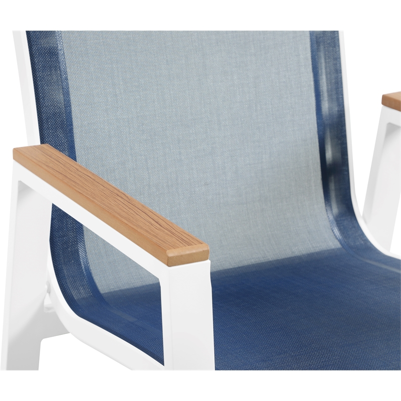 Meridian Furniture Nizuc Navy Outdoor Patio Dining Arm Chair (Set of 2)