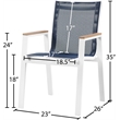 Meridian Furniture Nizuc Navy Outdoor Patio Dining Arm Chair (Set of 2)