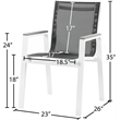 Meridian Furniture Nizuc Black Outdoor Patio Dining Arm Chair (Set of 2)
