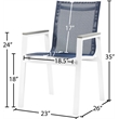 Meridian Furniture Nizuc Navy Outdoor Patio Dining Arm Chair (Set of 2)