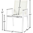 Meridian Furniture Nizuc Off White Outdoor Patio Dining Chair (Set of 2)