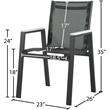 Meridian Furniture Nizuc Black Outdoor Patio Dining Arm Chair (Set of 2)