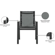 Meridian Furniture Nizuc Black Outdoor Patio Dining Arm Chair (Set of 2)