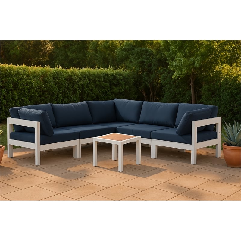 Meridian Furniture Nizuc Navy Outdoor Patio Modular Sectional