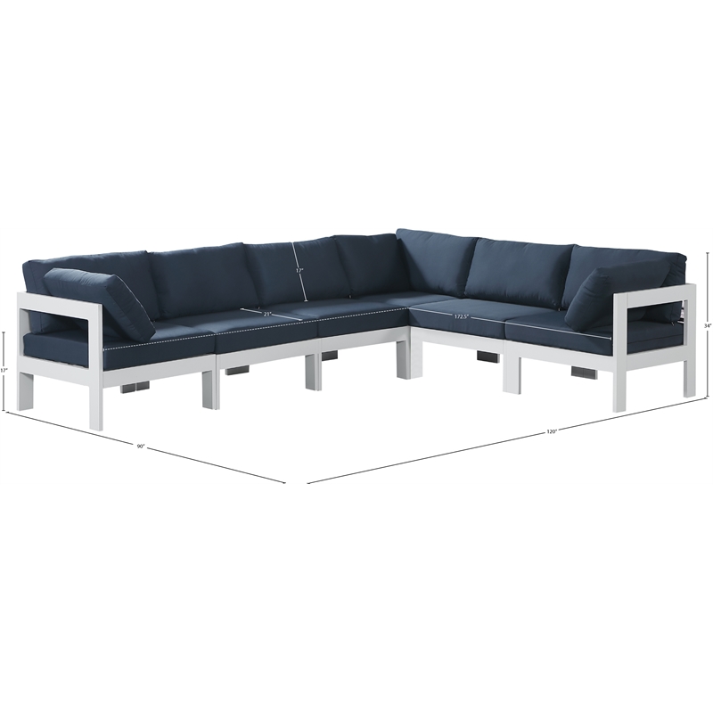 Meridian Furniture Nizuc Navy Outdoor Patio Modular Sectional