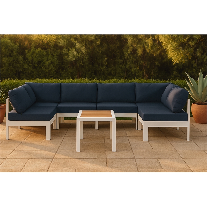Meridian Furniture Nizuc Navy Outdoor Patio Modular Sectional