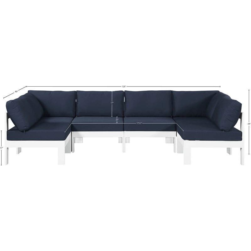 Meridian Furniture Nizuc Navy Outdoor Patio Modular Sectional