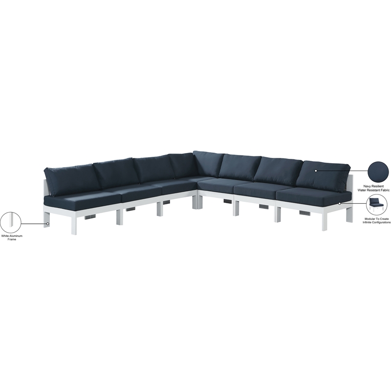 Meridian Furniture Nizuc Navy Outdoor Patio Modular Sectional