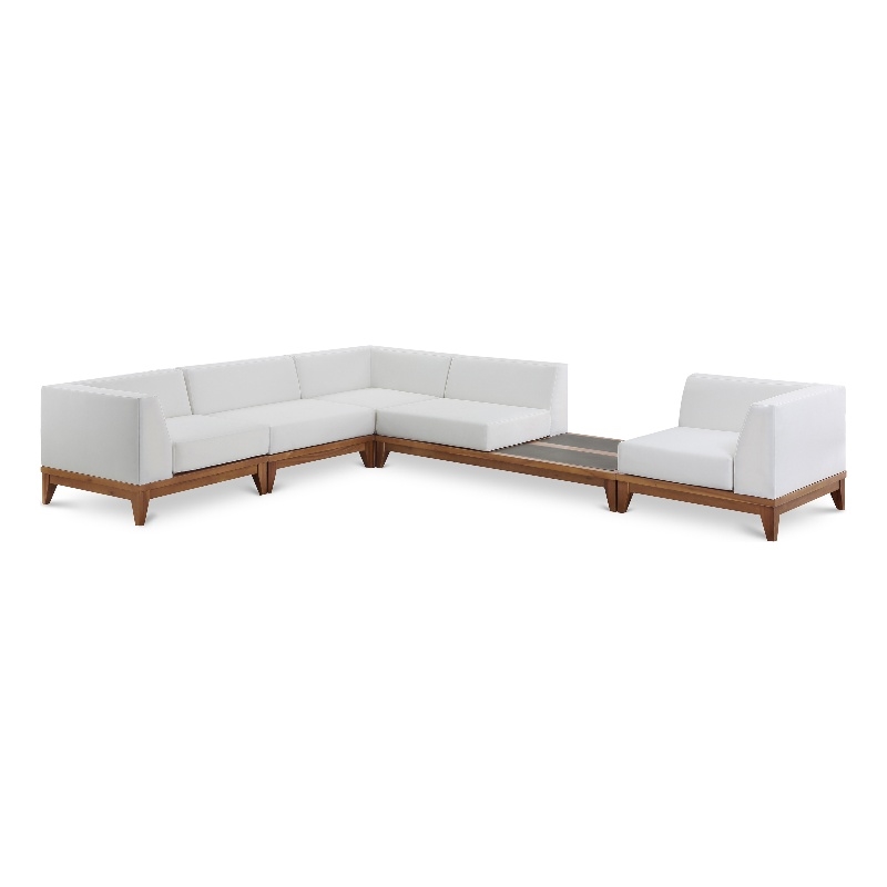 Meridian Furniture Rio Off White Water Resisting Fabric Modular Sectional