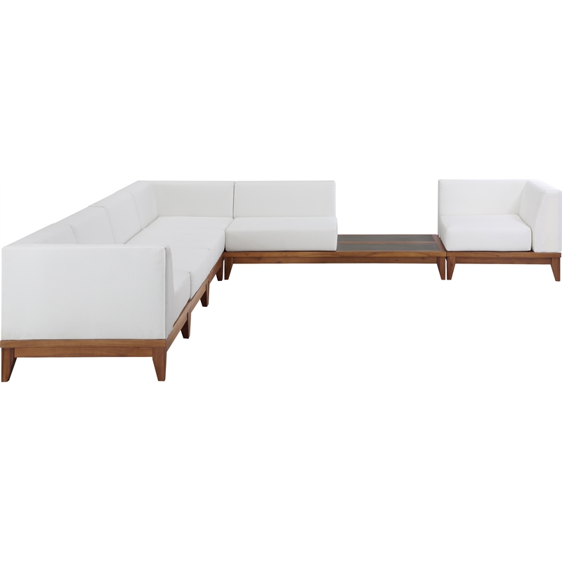 Meridian Furniture Rio Off White Water Resisting Fabric Modular Sectional