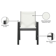 Meridian Furniture Nizuc Off White Outdoor Patio Dining Chair (Set of 2)