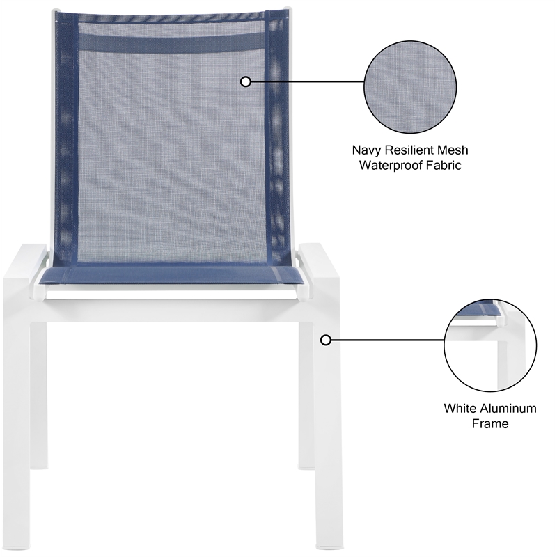 Meridian Furniture Nizuc Navy Outdoor Patio Dining Chair (Set of 2)