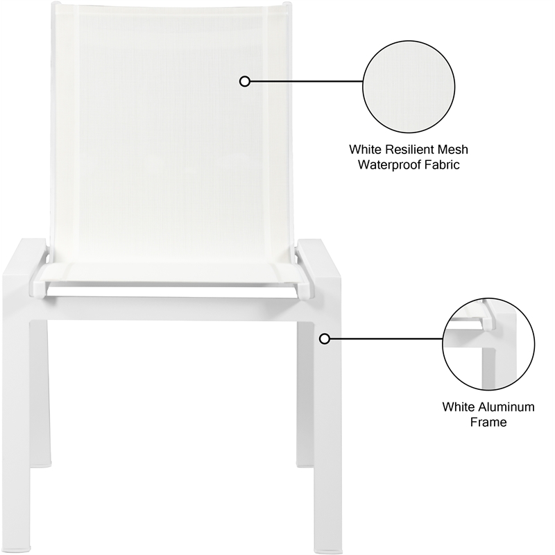 Meridian Furniture Nizuc Off White Outdoor Patio Dining Chair (Set of 2)