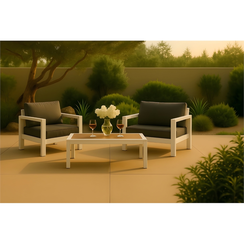 Meridian Furniture Nizuc Brown Wood Outdoor Patio Coffee Table