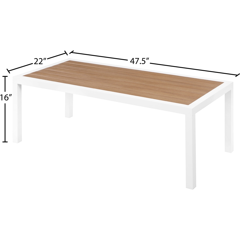 Meridian Furniture Nizuc Brown Wood Outdoor Patio Coffee Table