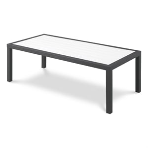 Meridian Furniture Nizuc White Wood Outdoor Patio Coffee Table