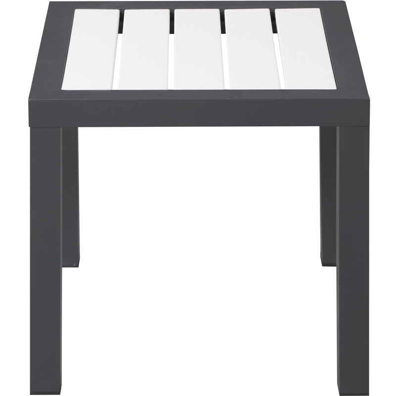 Meridian Furniture Nizuc White Wood Outdoor Patio End Table