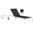 Meridian Furniture Nizuc Black Outdoor Patio Mesh Chaise Lounge Chair