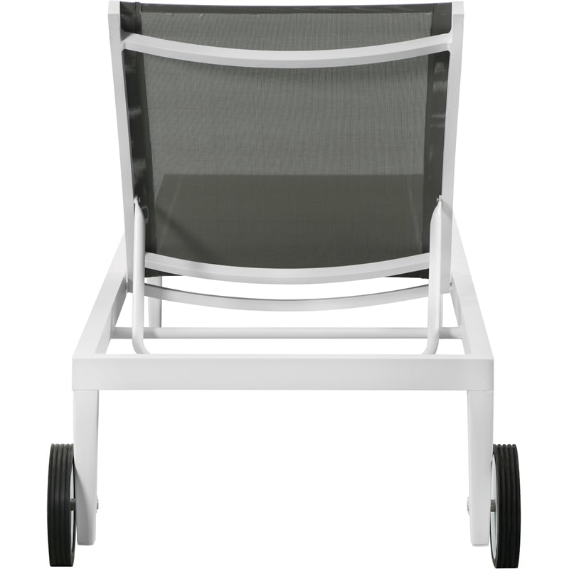 Meridian Furniture Nizuc Grey Outdoor Patio Mesh Chaise Lounge Chair