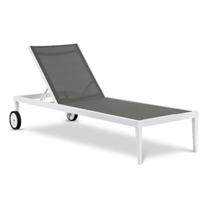 Meridian Furniture Nizuc Grey Outdoor Patio Mesh Chaise Lounge Chair