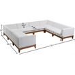 Meridian Furniture Rio Off White Water Resisting Fabric Modular Sectional