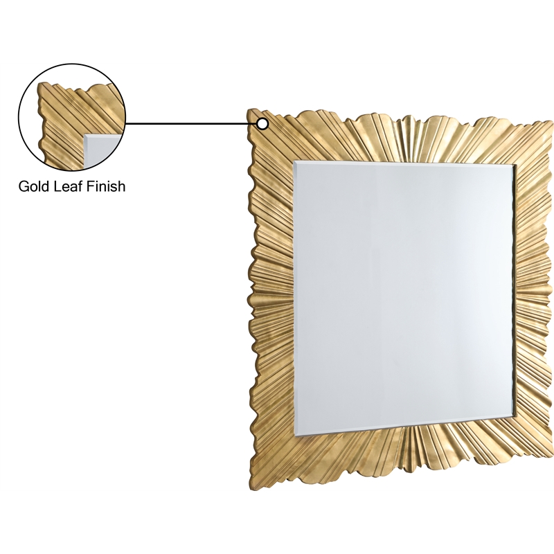 Meridian Furniture Golda Gold Leaf Mirror