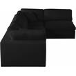 Meridian Furniture Serene Black Linen Fabric Deluxe Modular Sectional