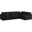 Meridian Furniture Serene Black Linen Fabric Deluxe Modular Sectional