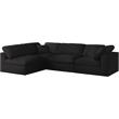 Meridian Furniture Serene Black Linen Fabric Deluxe Modular Sectional