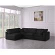 Meridian Furniture Serene Black Linen Fabric Deluxe Modular Sectional