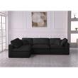 Meridian Furniture Serene Black Linen Fabric Deluxe Modular Sectional