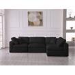 Meridian Furniture Serene Black Linen Fabric Deluxe Modular Sectional