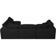 Meridian Furniture Serene Black Linen Fabric Deluxe Modular Sectional