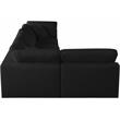 Meridian Furniture Serene Black Linen Fabric Deluxe Modular Sectional