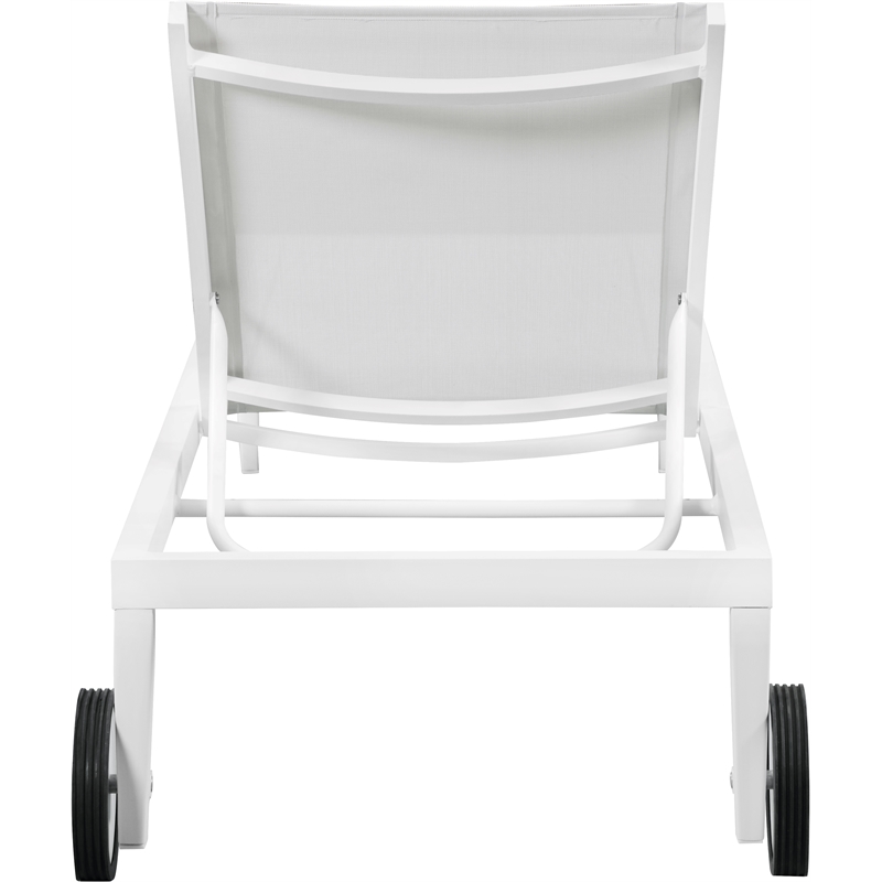 Meridian Furniture Nizuc Off White Outdoor Patio Mesh Chaise Lounge Chair