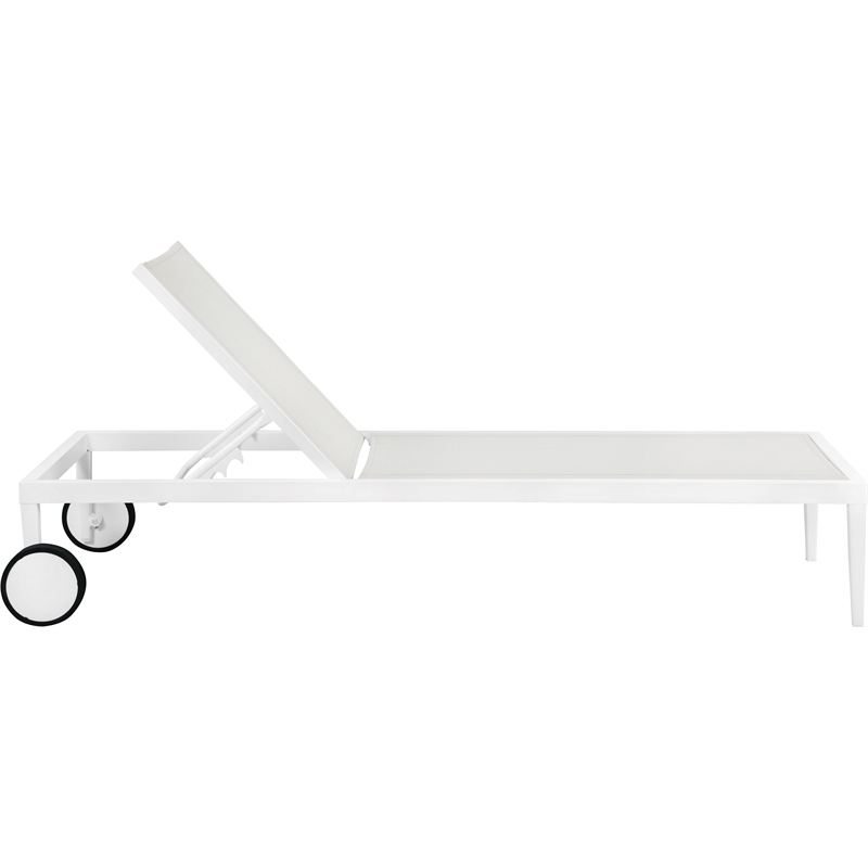 Meridian Furniture Nizuc Off White Outdoor Patio Mesh Chaise Lounge Chair