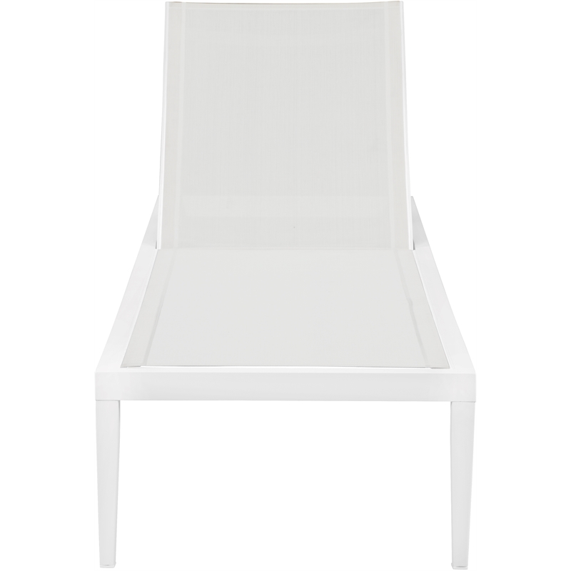 Meridian Furniture Nizuc Off White Outdoor Patio Mesh Chaise Lounge Chair