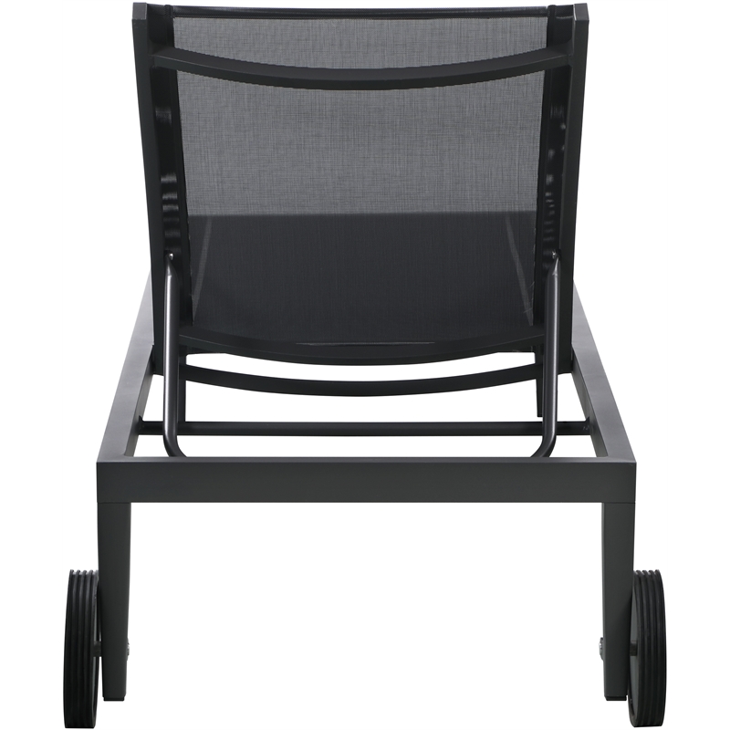 Meridian Furniture Nizuc Black Outdoor Patio Mesh Chaise Lounge Chair