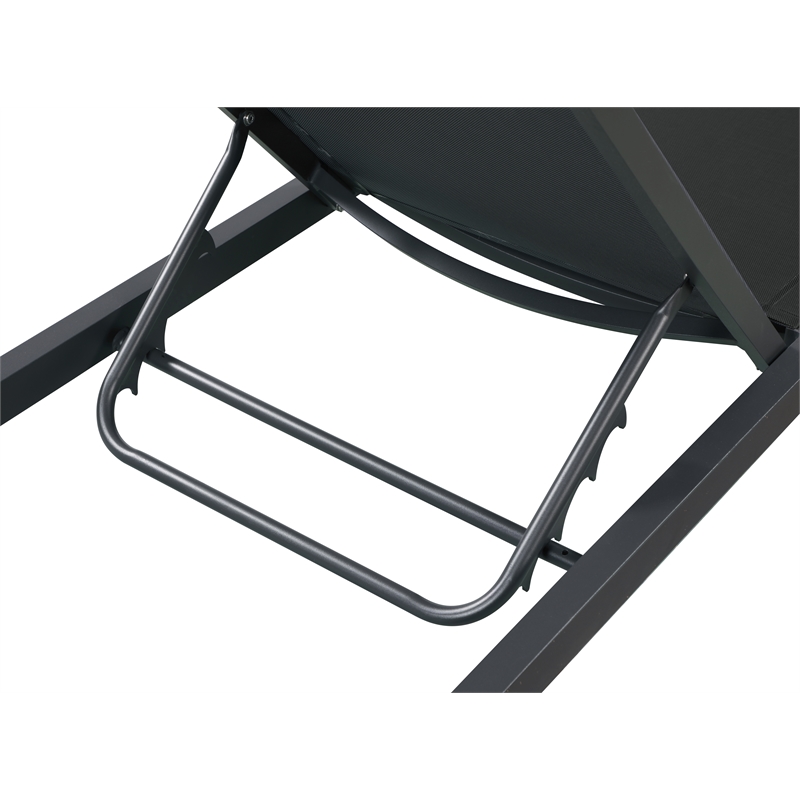 Meridian Furniture Nizuc Black Outdoor Patio Mesh Chaise Lounge Chair